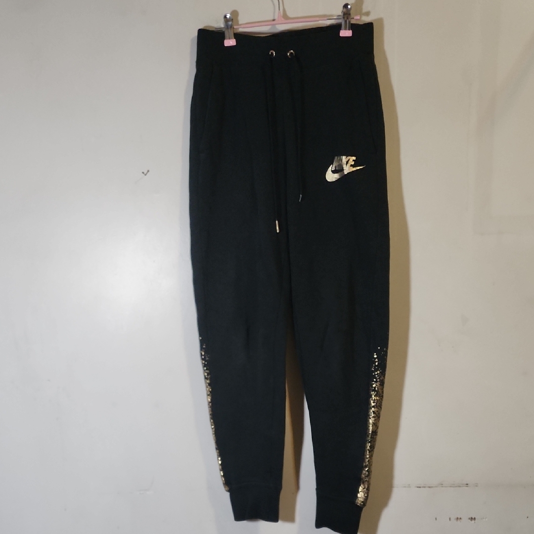 Nike Kids Black Joggers With Gold Details